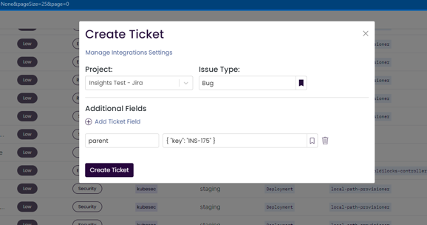 Create ticket in Fairwinds Insights
