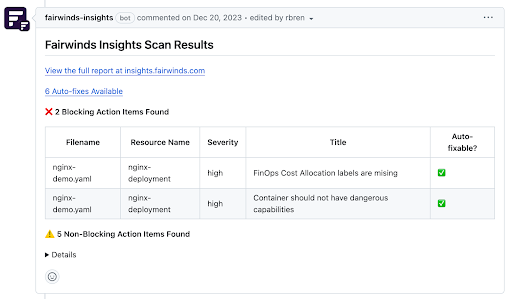 Fairwinds-Insights-Scan-Results