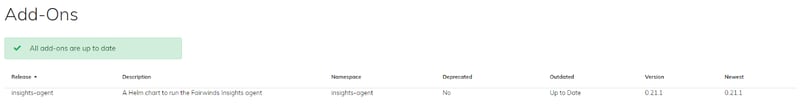 Fairwinds Insights Add-ons screenshot