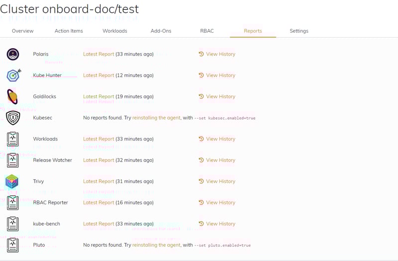 Fairwinds Insights Reports screenshot