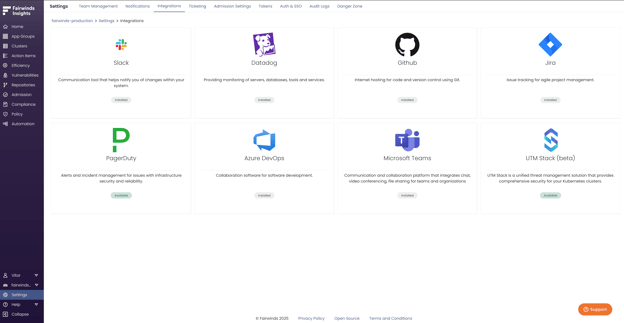 Insights integrations  - all