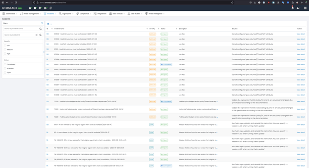 UTM Stack Iincidents