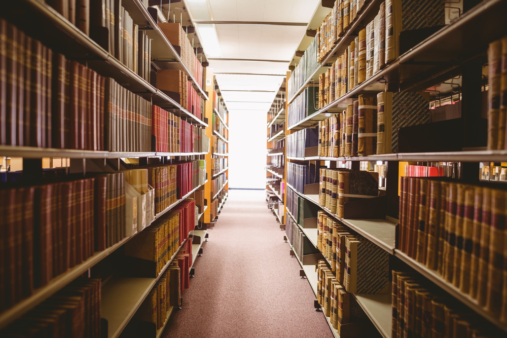 image of bookshelf in library