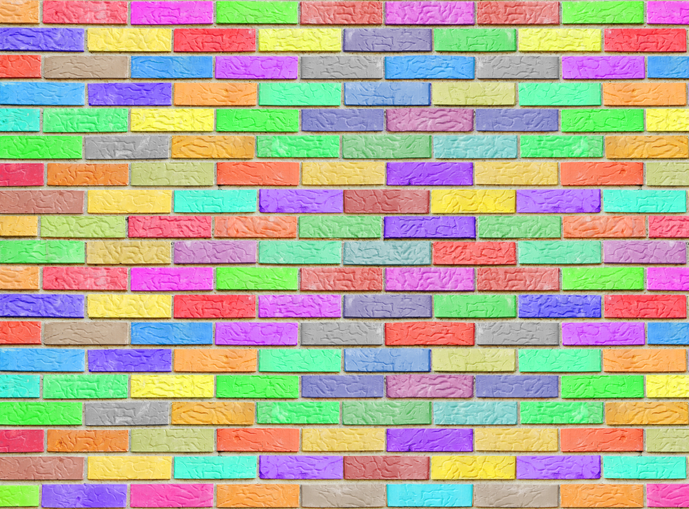 Colorful brick wall